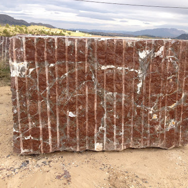 Rojo Cehegin marble blocks