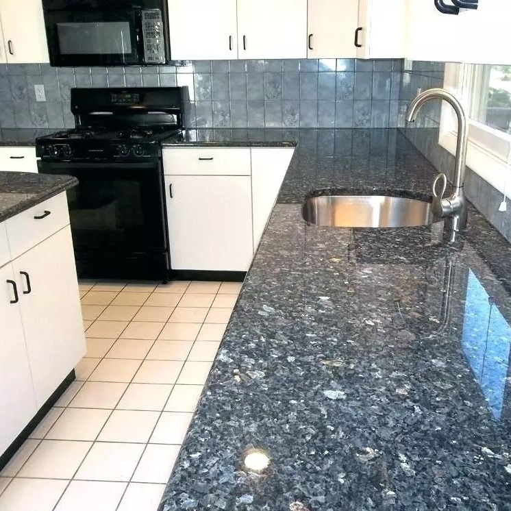 Marina Blue Star (Blue Pearl) granite kitchen