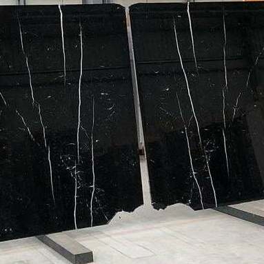 Nero Marquina marble slabs