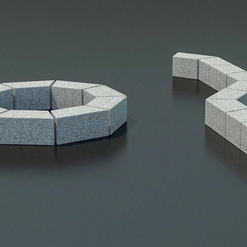 Banco Modular Recto, de Granito