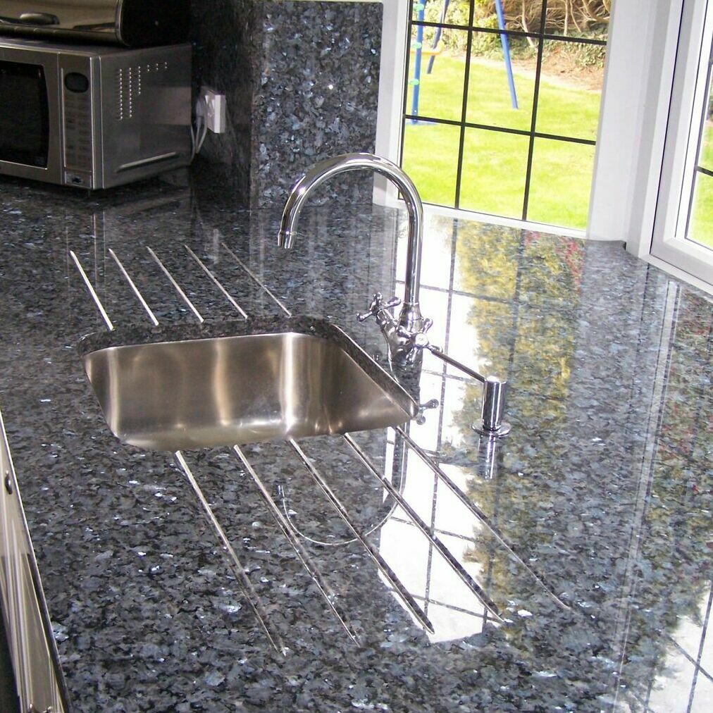 Marina Blue Star (Blue Pearl) granite kitchen