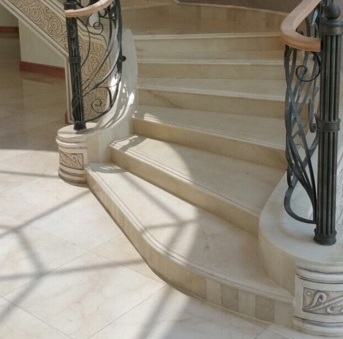 Crema Marfil marble stairs