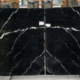 Nero Marquina marble slabs