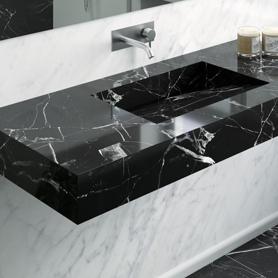 Nero Marquina marble bathroom